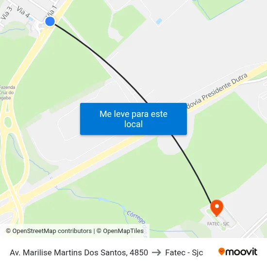 Av. Marilise Martins Dos Santos, 4850 to Fatec - Sjc map