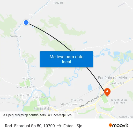 Rod. Estadual Sp-50, 10700 to Fatec - Sjc map