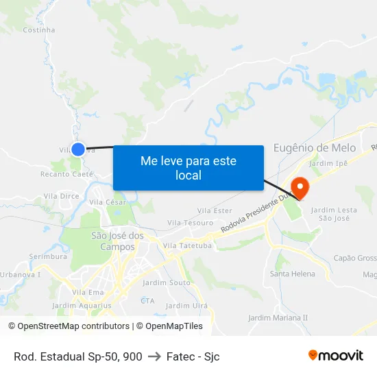 Rod. Estadual Sp-50, 900 to Fatec - Sjc map
