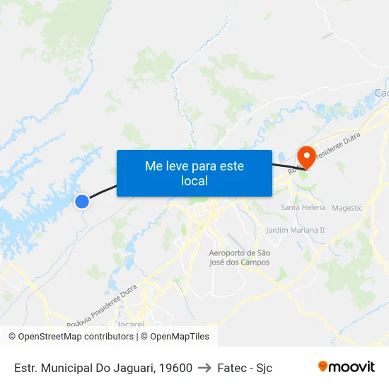 Estr. Municipal Do Jaguari, 19600 to Fatec - Sjc map