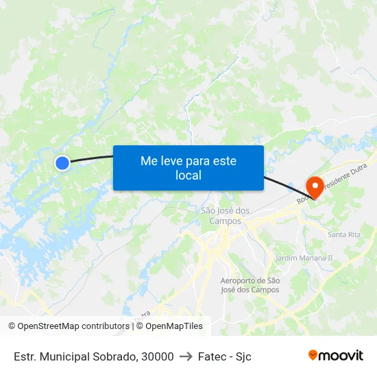 Estr. Municipal Sobrado, 30000 to Fatec - Sjc map