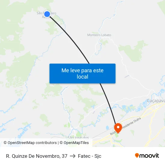 R. Quinze De Novembro, 37 to Fatec - Sjc map