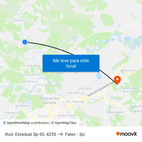 Rod. Estadual Sp-50, 4255 to Fatec - Sjc map