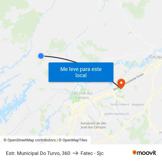 Estr. Municipal Do Turvo, 360 to Fatec - Sjc map