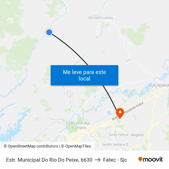 Estr. Municipal Do Rio Do Peixe, 6630 to Fatec - Sjc map