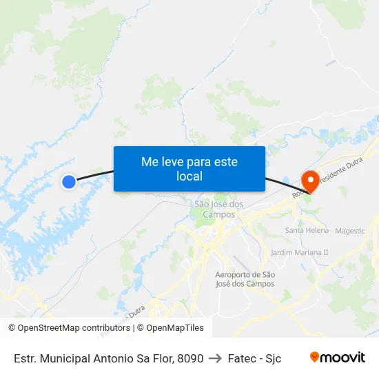 Estr. Municipal Antonio Sa Flor, 8090 to Fatec - Sjc map