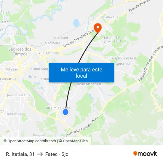 R. Itatiaia, 31 to Fatec - Sjc map