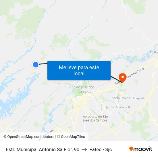 Estr. Municipal Antonio Sa Flor, 90 to Fatec - Sjc map