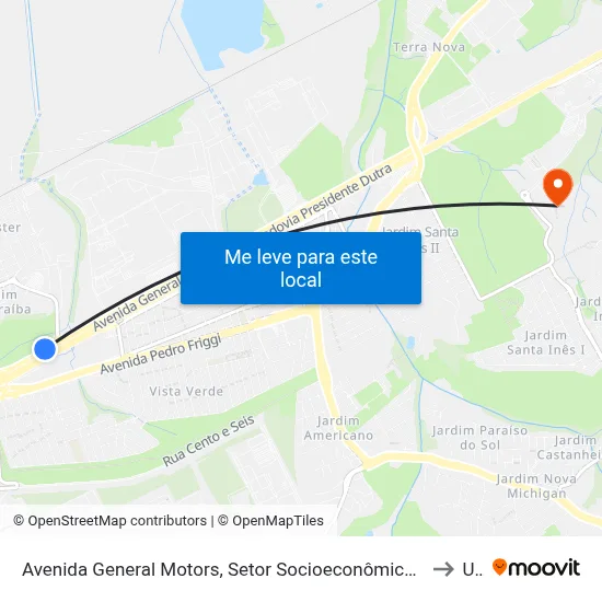 Avenida General Motors, Setor Socioeconômico 05, São José Dos Campos - São Paulo, 12223, Brasil - Jardim Valparaiba, São José Dos Campos to Unifesp map
