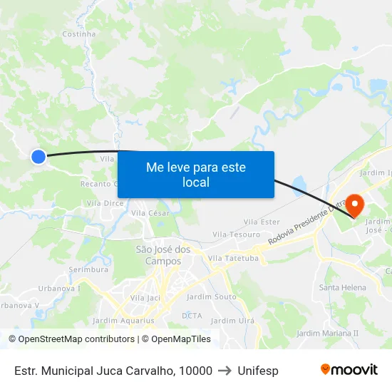 Estr. Municipal Juca Carvalho, 10000 to Unifesp map
