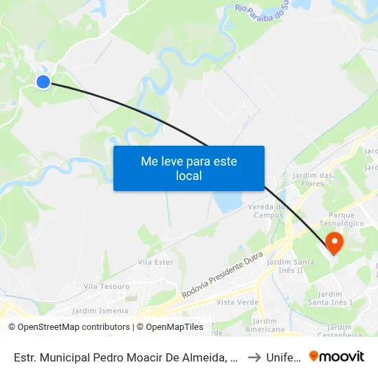 Estr. Municipal Pedro Moacir De Almeida, S/Nº to Unifesp map
