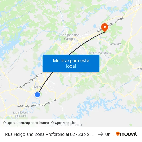 Rua Helgoland Zona Preferencial 02 - Zap 2 A Jacareí - São Paulo 12319 Brasil to Unifesp map