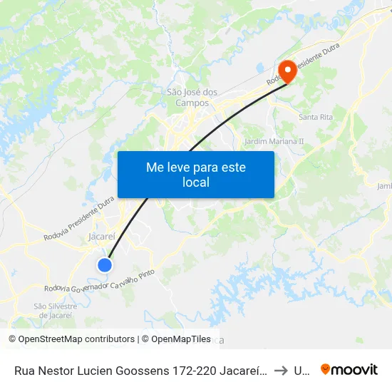 Rua Nestor Lucien Goossens 172-220 Jacareí - SP 12319-520 República Federativa Do Brasil to Unifesp map