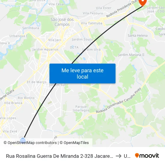 Rua Rosalina Guerra De Miranda 2-328 Jacareí - SP 12312-400 República Federativa Do Brasil to Unifesp map