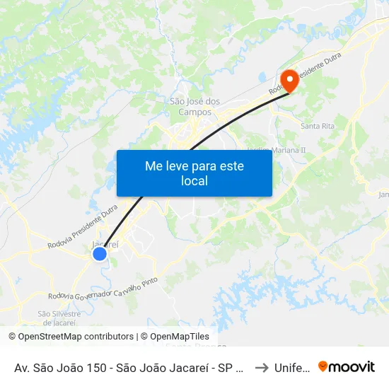 Av. São João 150 - São João Jacareí - SP Brasil to Unifesp map