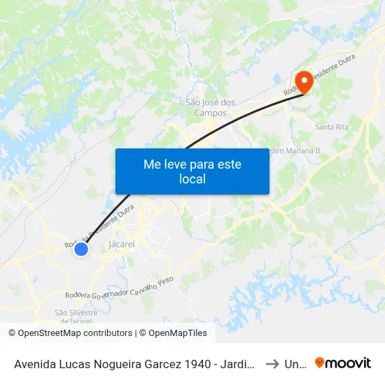 Avenida Lucas Nogueira Garcez 1940 - Jardim Esperança Jacareí - SP Brasil to Unifesp map