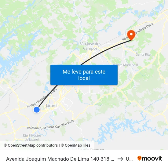 Avenida Joaquim Machado De Lima 140-318 - Jardim Nova Esperança SP 12324-325 Brasil to Unifesp map