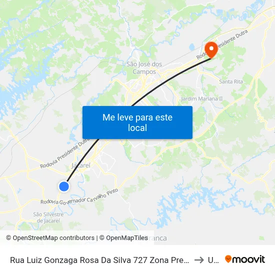 Rua Luiz Gonzaga Rosa Da Silva 727 Zona Preferencial 02 - Zap 2 A Jacareí - São Paulo 12323-370 Brasil to Unifesp map