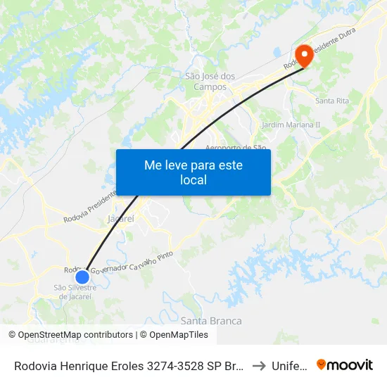 Rodovia Henrique Eroles 3274-3528 SP Brasil to Unifesp map