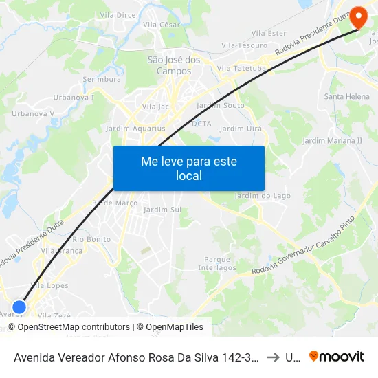 Avenida Vereador Afonso Rosa Da Silva 142-308 Jacareí - SP 12328-460 República Federativa Do Brasil to Unifesp map