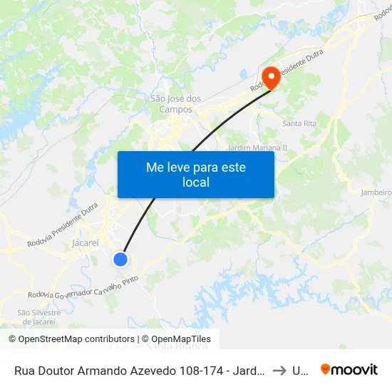 Rua Doutor Armando Azevedo 108-174 - Jardim Paraíso Jacareí - SP 12316-260 Brasil to Unifesp map