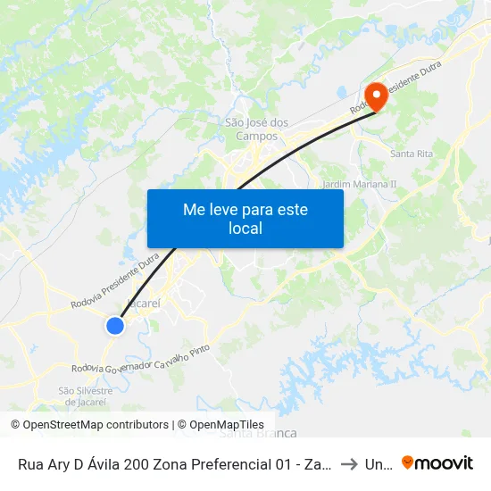Rua Ary D Ávila 200 Zona Preferencial 01 - Zap 1 Jacareí - São Paulo 12323 Brasil to Unifesp map