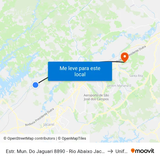Estr. Mun. Do Jaguari 8890 - Rio Abaixo Jacareí - SP Brasil to Unifesp map