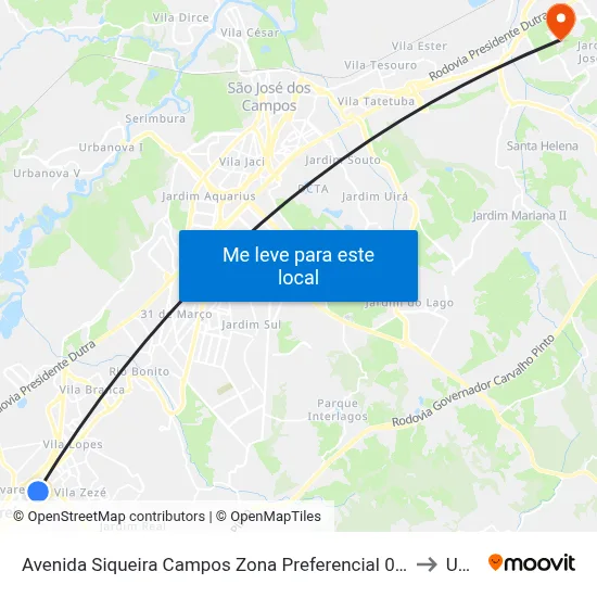 Avenida Siqueira Campos Zona Preferencial 01 - Zap 1 Jacareí - São Paulo 12307 Brasil to Unifesp map