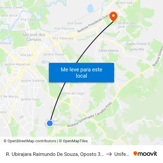 R. Ubirajara Raimundo De Souza, Oposto 393 to Unifesp map