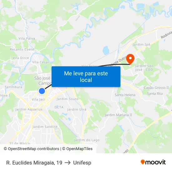 R. Euclides Miragaia, 19 to Unifesp map