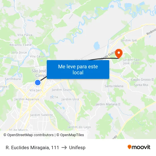 R. Euclides Miragaia, 111 to Unifesp map