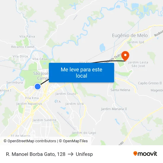 R. Manoel Borba Gato, 128 to Unifesp map