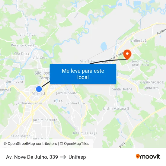 Av. Nove De Julho, 339 to Unifesp map