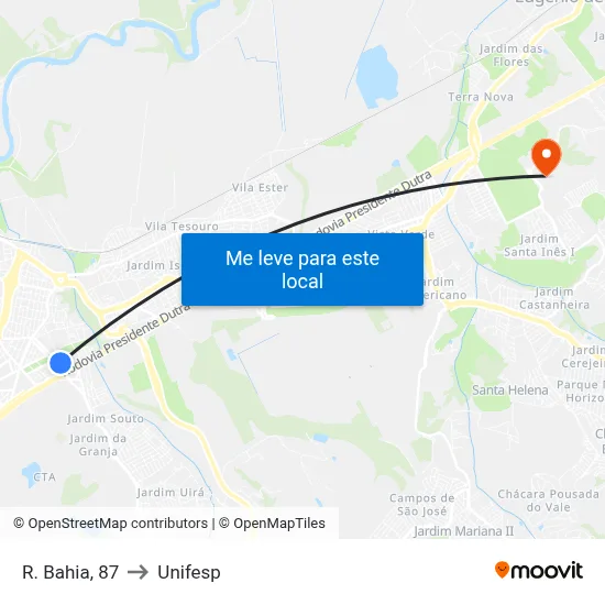 R. Bahia, 87 to Unifesp map