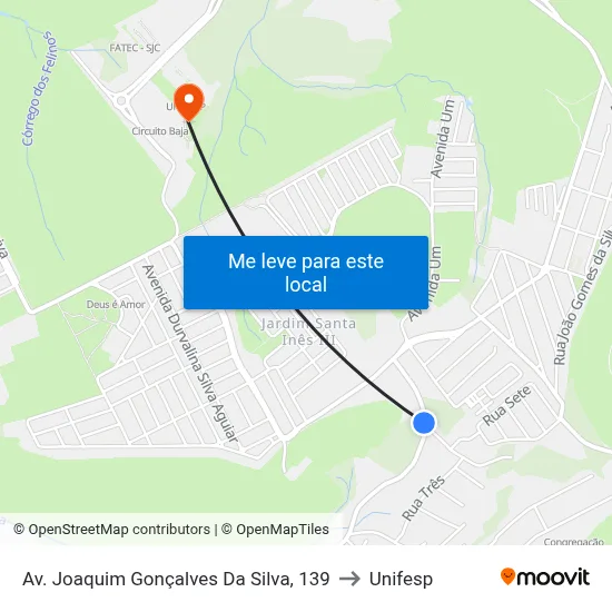 Av. Joaquim Gonçalves Da Silva, 139 to Unifesp map