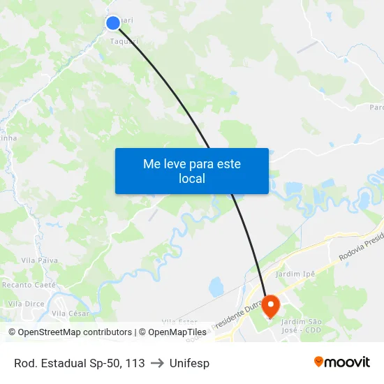 Rod. Estadual Sp-50, 113 to Unifesp map