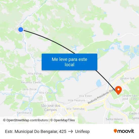 Estr. Municipal Do Bengalar, 425 to Unifesp map