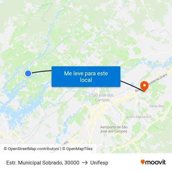 Estr. Municipal Sobrado, 30000 to Unifesp map