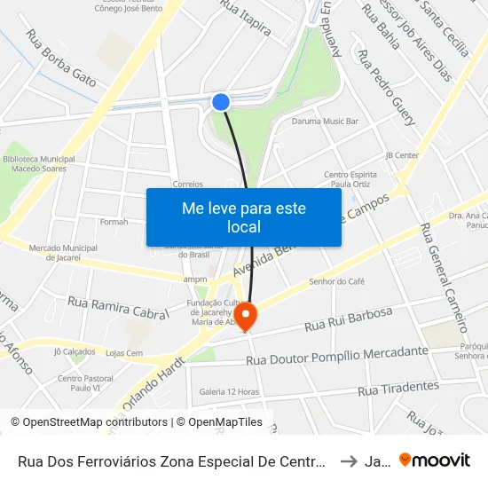 Rua Dos Ferroviários Zona Especial De Centro (Zec) Jacareí - São Paulo 12309 Brasil to Jacareí map