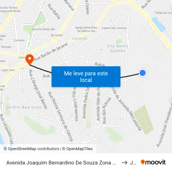 Avenida Joaquim Bernardino De Souza Zona Preferencial 01 - Zap 1 Jacareí - São Paulo 12316 Brasil to Jacareí map