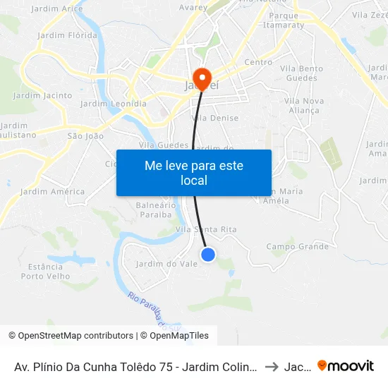 Av. Plínio Da Cunha Tolêdo 75 - Jardim Colinas Jacareí - SP Brasil to Jacareí map
