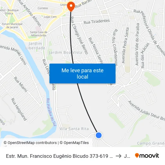 Estr. Mun. Francisco Eugênio Bicudo 373-619 - Jardim Colinas Jacareí - SP 12319-010 Brasil to Jacareí map