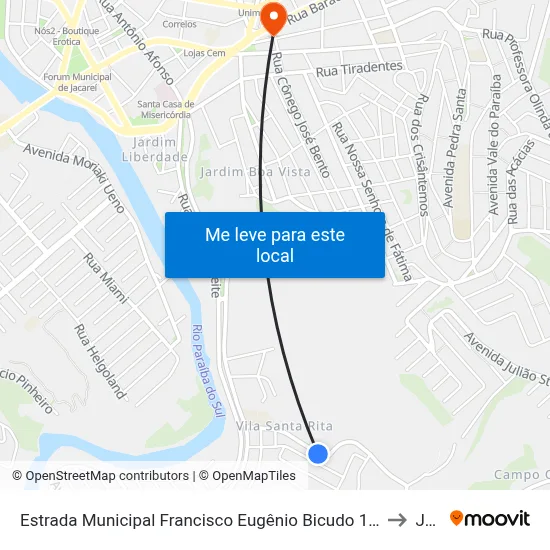 Estrada Municipal Francisco Eugênio Bicudo 140-372 - Jardim Colinas Jacareí - SP 12319-010 Brasil to Jacareí map