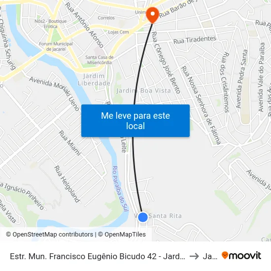 Estr. Mun. Francisco Eugênio Bicudo 42 - Jardim Colinas Jacareí - SP 12319-010 Brasil to Jacareí map