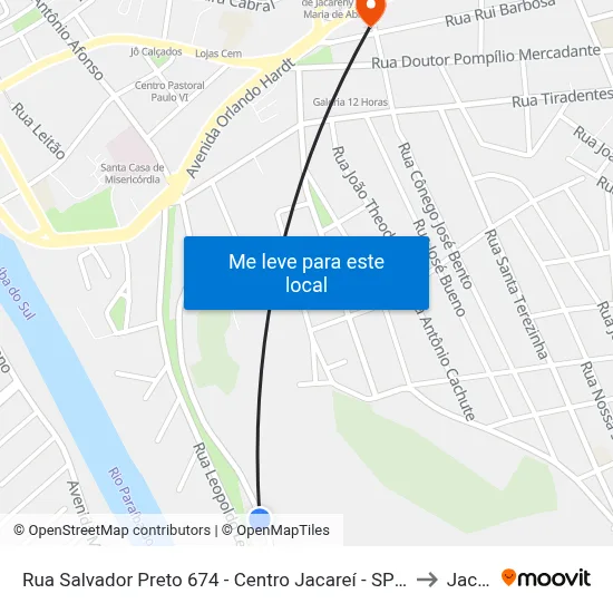 Rua Salvador Preto 674 - Centro Jacareí - SP 12308-650 Brasil to Jacareí map
