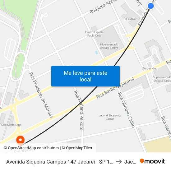 Avenida Siqueira Campos 147 Jacareí - SP 12308-190 Brasil to Jacareí map