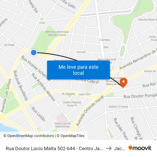 Rua Doutor Lúcio Malta 502-644 - Centro Jacareí - SP Brasil to Jacareí map