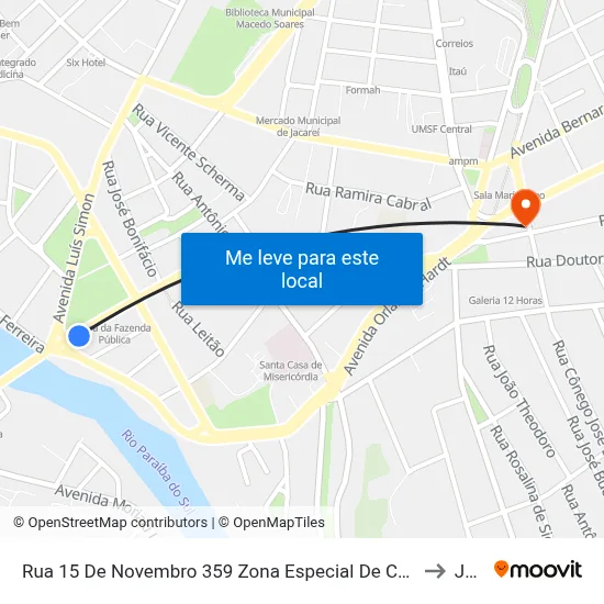Rua 15 De Novembro 359 Zona Especial De Centro (Zec) Jacareí - São Paulo 12327-060 Brasil to Jacareí map