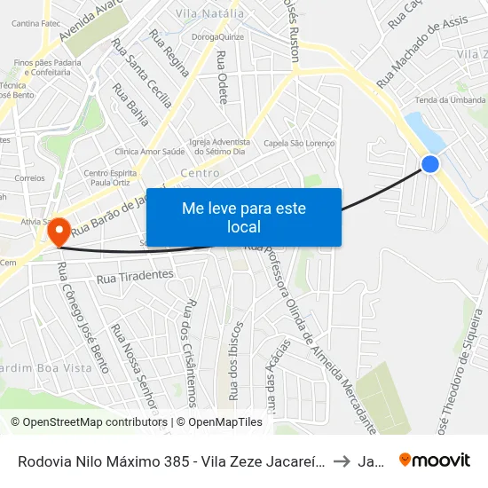 Rodovia Nilo Máximo 385 - Vila Zeze Jacareí - SP 12310-660 Brasil to Jacareí map
