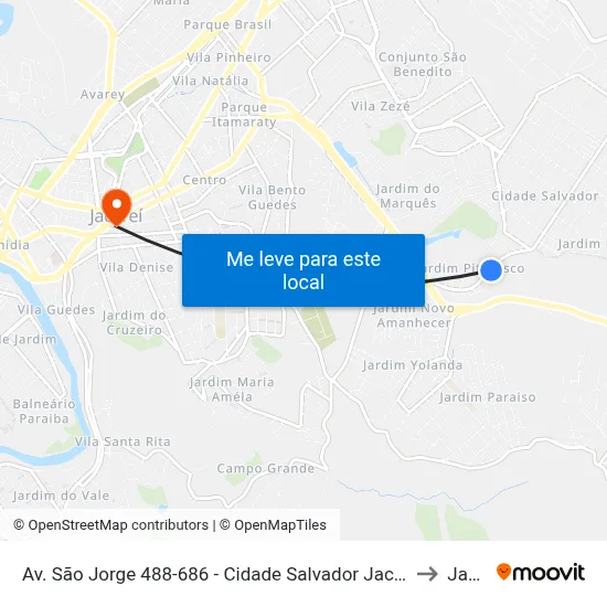 Av. São Jorge 488-686 - Cidade Salvador Jacareí - SP 12312-130 Brasil to Jacareí map